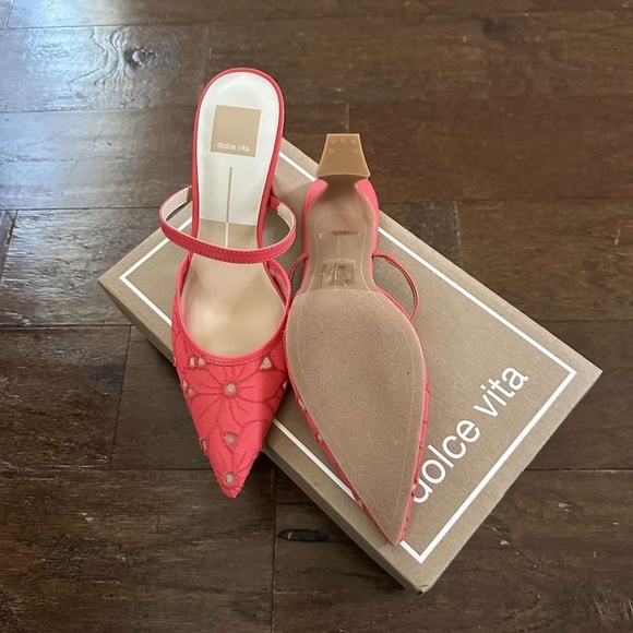 DOLCE VITA- Nalini Floral heels. 7.5, women’s. Coral, gorgeous! Brand new - Picture 5 of 14